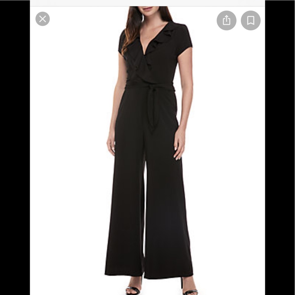 NWT-Danny and Nicole Black Ruffle Front Jumpsuit